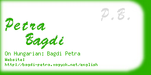 petra bagdi business card
